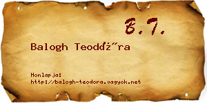 Balogh Teodóra névjegykártya